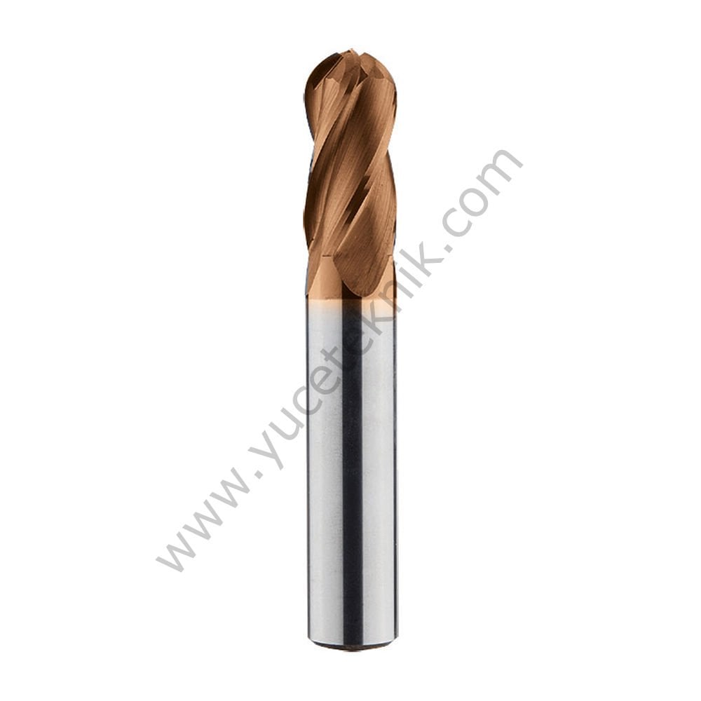 4 Ağızlı Uzun Karbür Parmak Freze Küre (55 HRC)