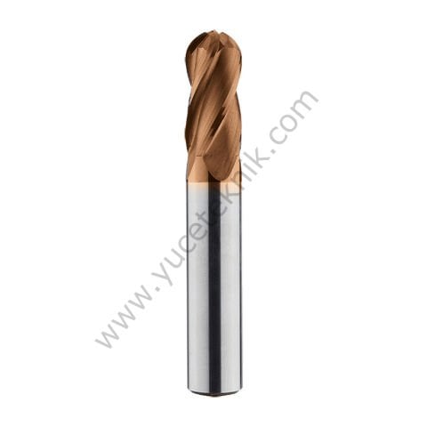 4 Ağızlı Uzun Karbür Parmak Freze Küre (55 HRC)